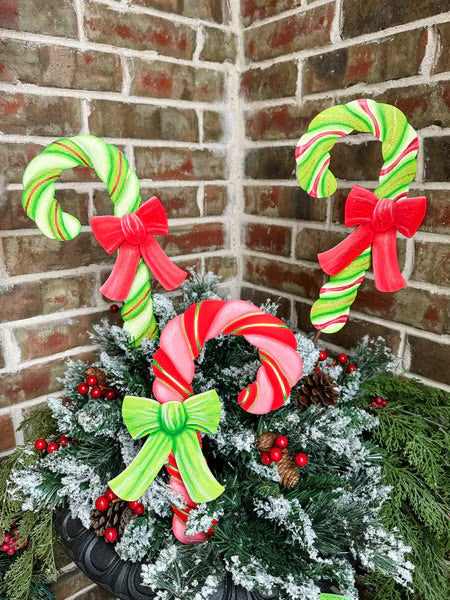 The Round Top Collection Merry & Bright Candy Canes With Bows