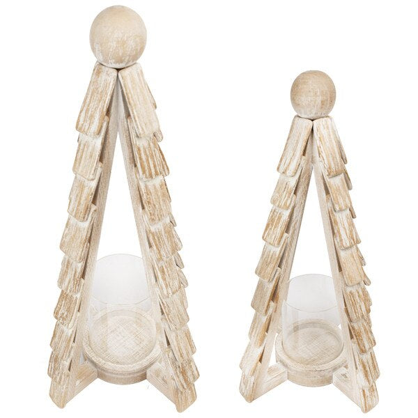 The Round Top Collection Wood Tree Lantern