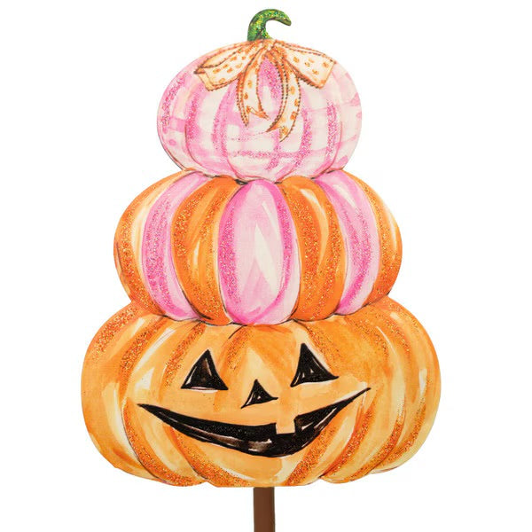 The Round Top Collection Pink Pumpkin Stack Finial