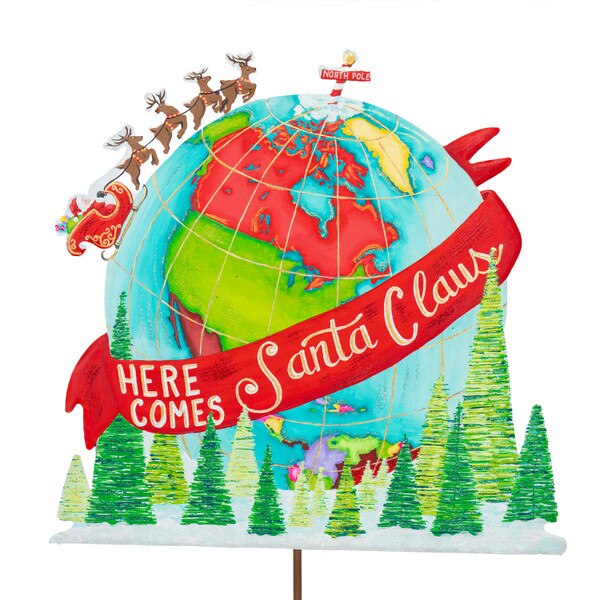 The Round Top Collection Merry & Bright Santa Over The World