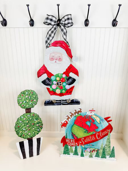 The Round Top Collection Merry & Bright Santa Over The World