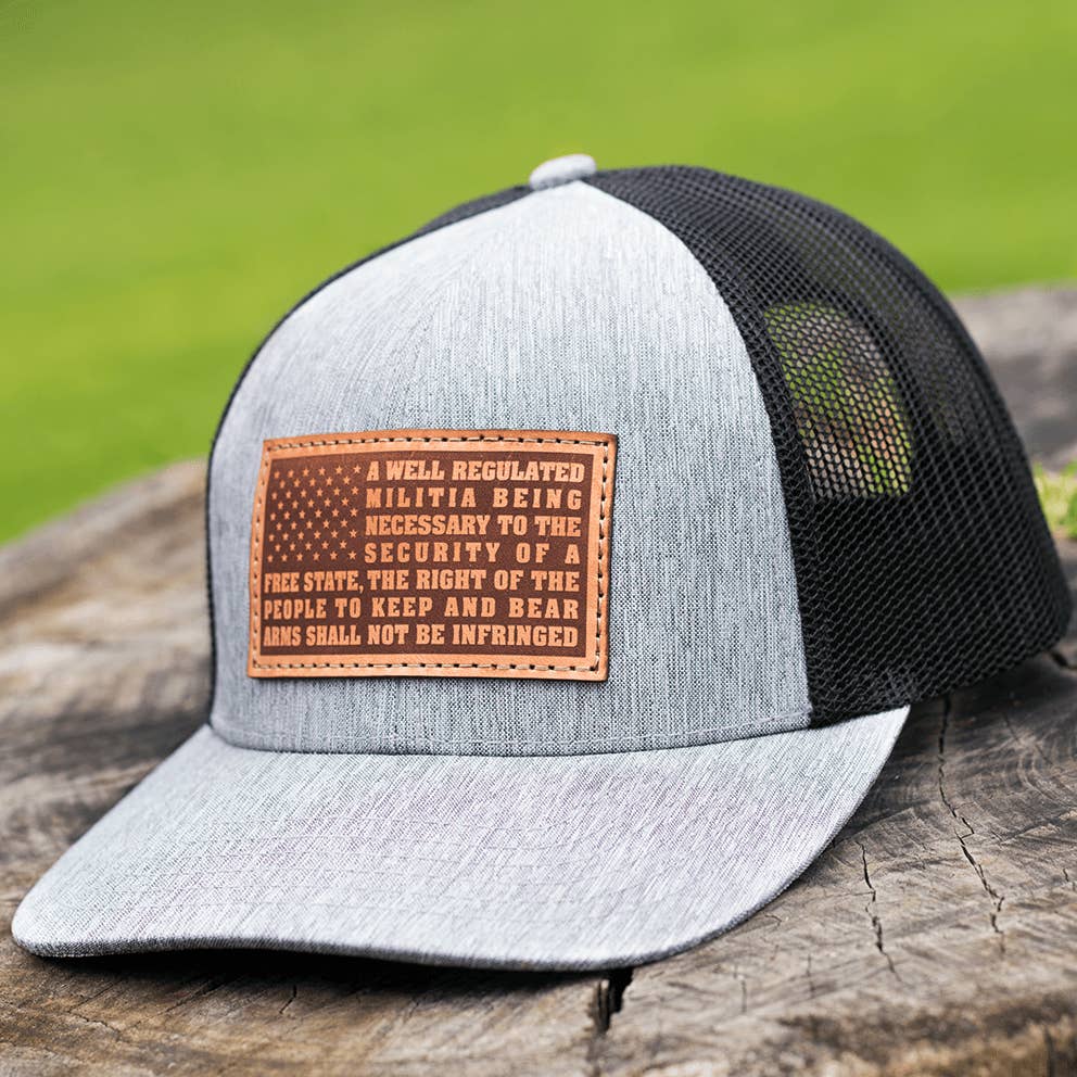 2nd Amendment Leather Patch Trucker Hat