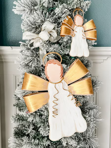 The Round Top Collection Gilded Ribbon Angel Ornament