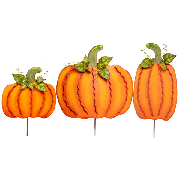 The Round Top Collection Medium Ribbon Pumpkins Orange