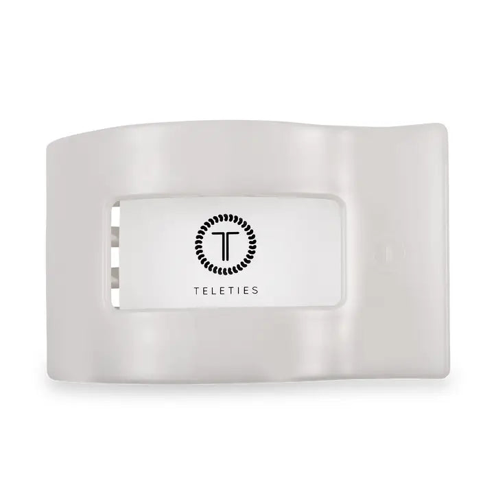 Teleties Flat Rectangle Hair Clip | Large | Coconut White
