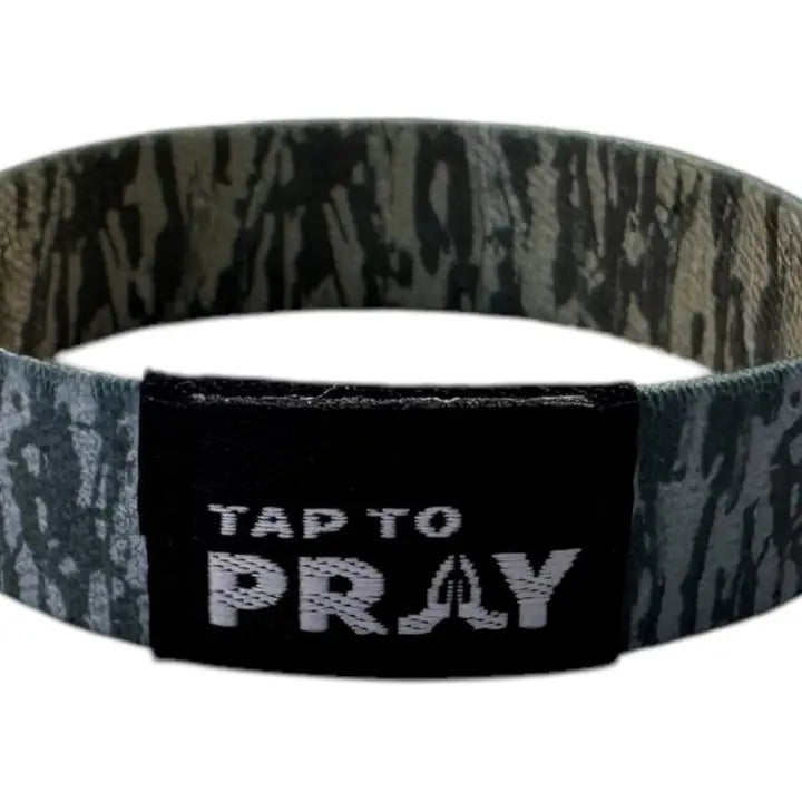 Versible Tap To Pray™ Wristbands - Tree Bark Camo Brown & Grey