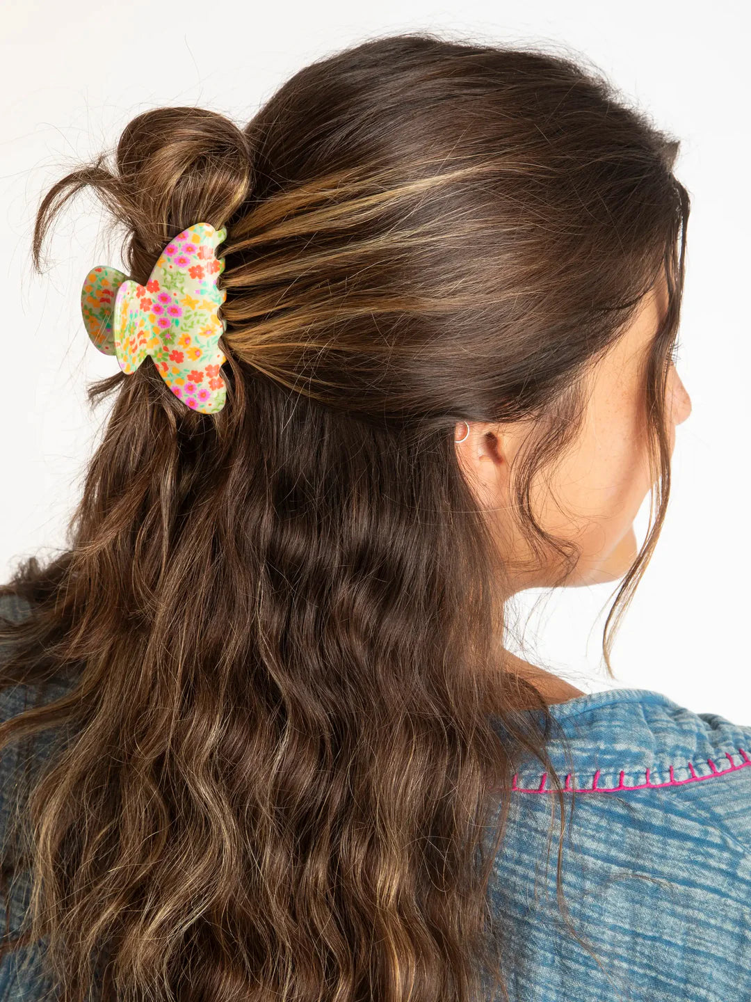 Natural Life Floral Claw Clips, Set of 3
