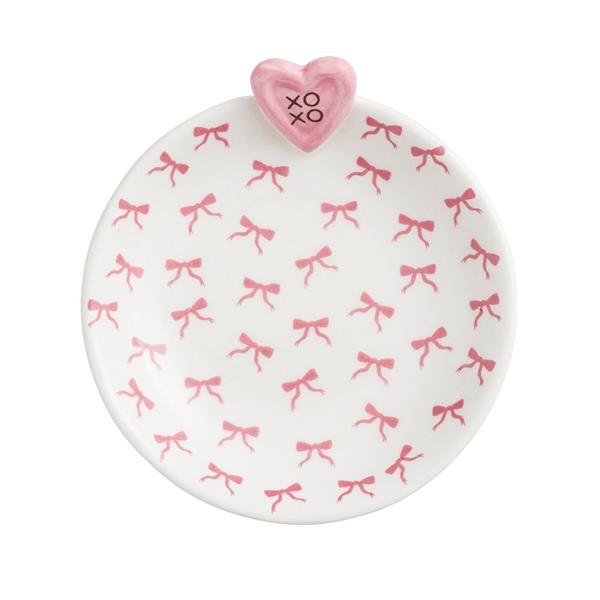 MUD PIE PINK HEART TIDBIT DISH