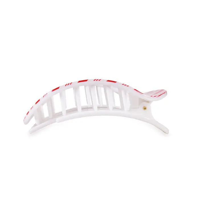 Teleties Flat Round Hair Clip | Medium | Candy Cane Crush