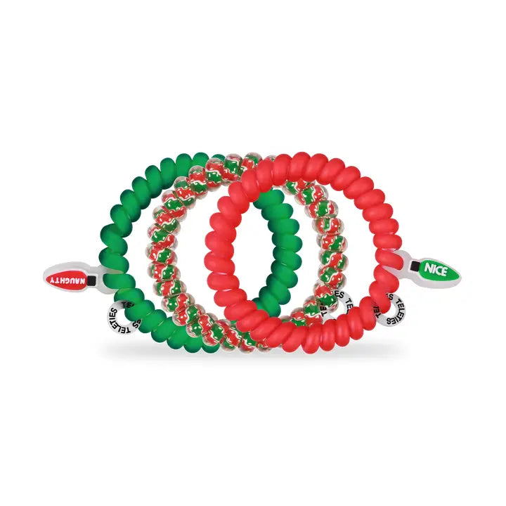 Teleties Spiral Hair Coils | Small | Naughty or Nice Hair Ties