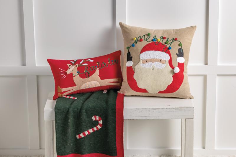MUD PIE SANTA FELT PILLOW