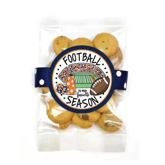 Oh, Sugar! Cookie Bags - Football - Small - Navy & Orange