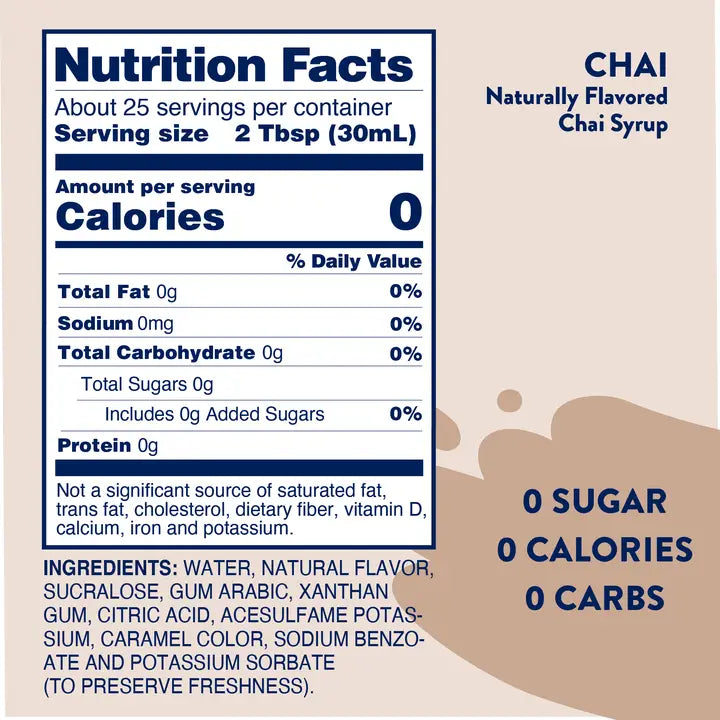 Jordan's Skinny Mixes Sugar Free Chai Syrup