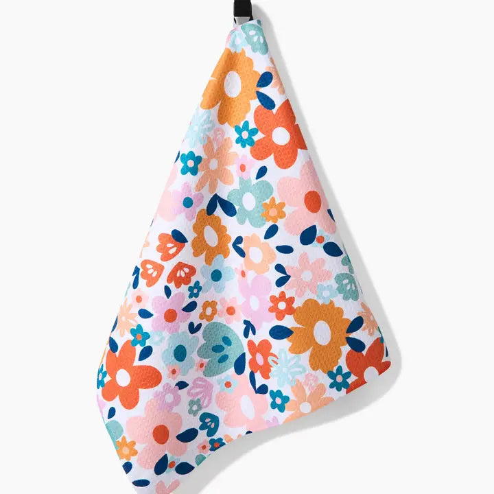 Geometry Whimsy Floral Tea Towel