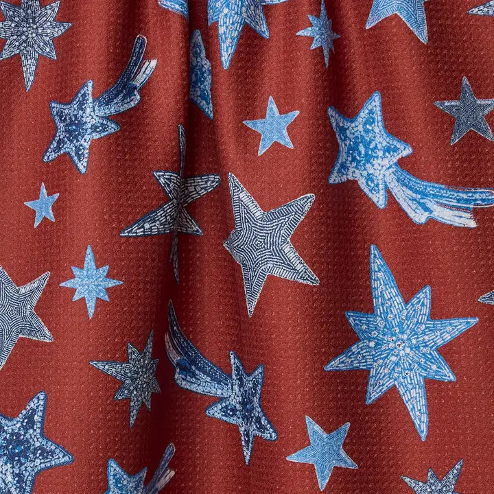 Geometry Beaded Stars Tea Towel