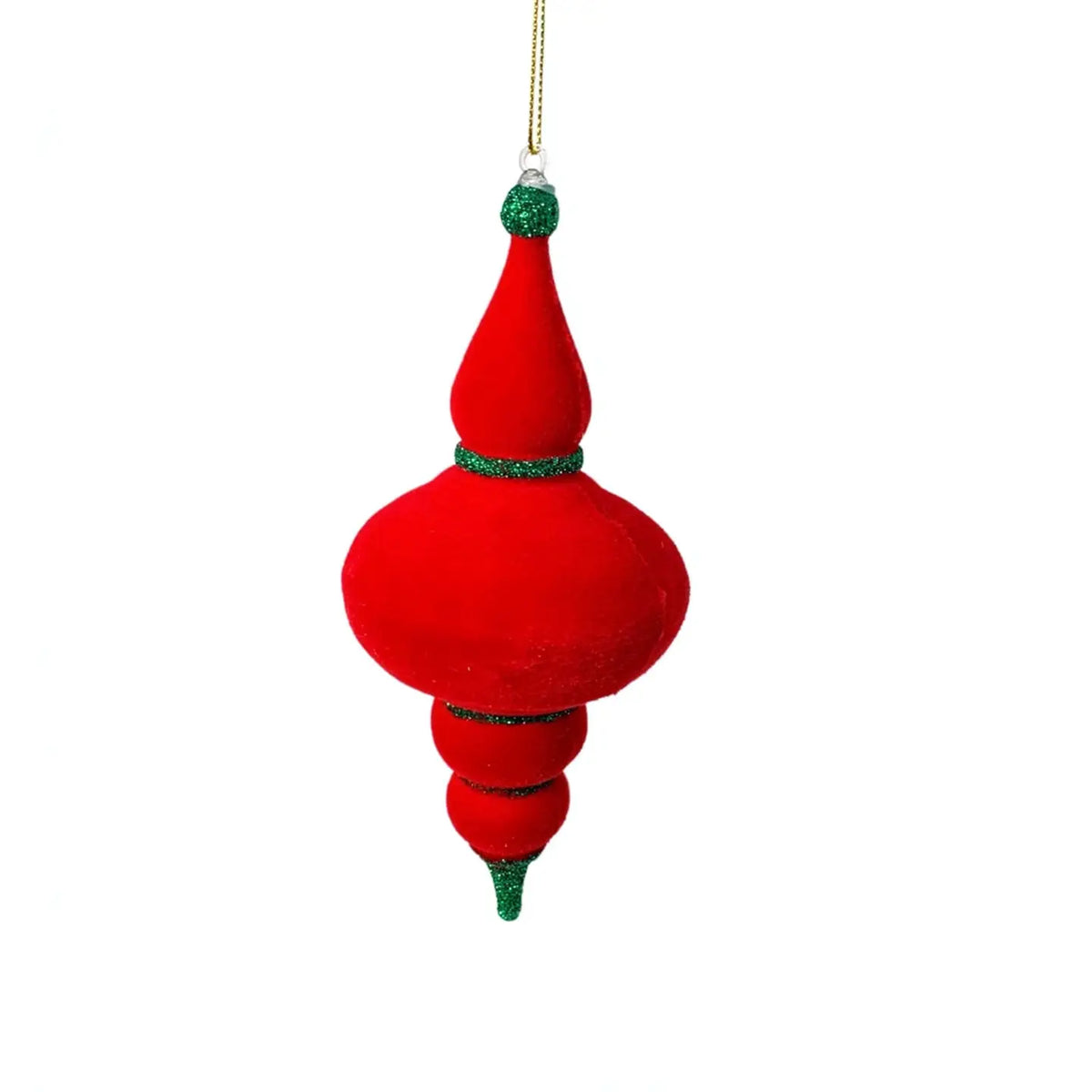 David Christopher's Fascinating Felt Finial Ornament - Red/Green 7"