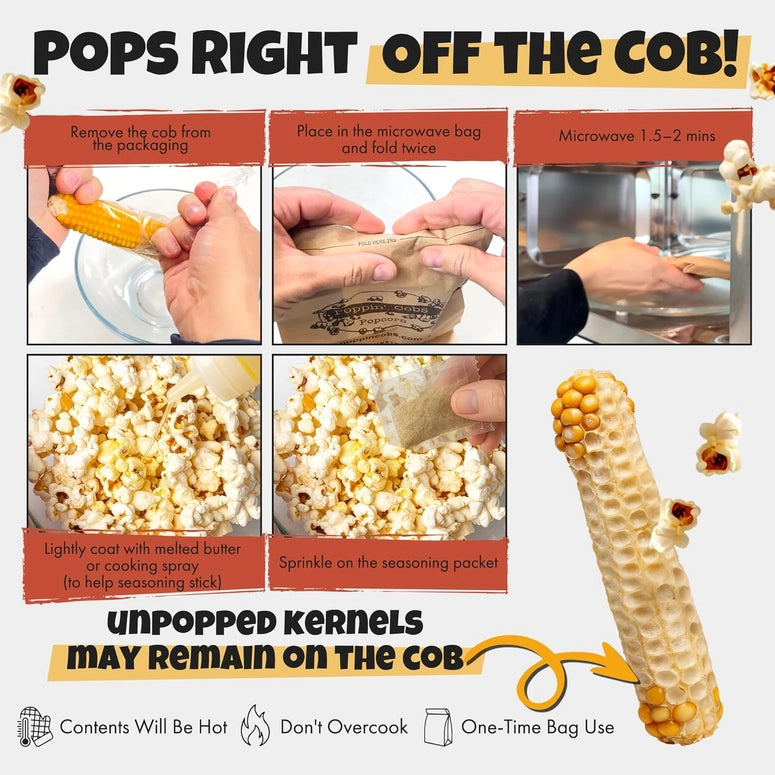 Poppin' Cobs Popcorn On the Cob with Spicy Buffalo Seasoning