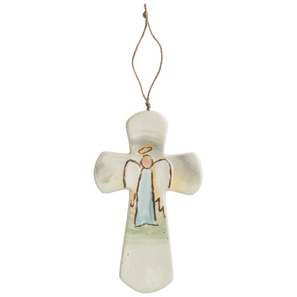 MUD PIE CERAMIC ANGEL NATIVITY CROSS