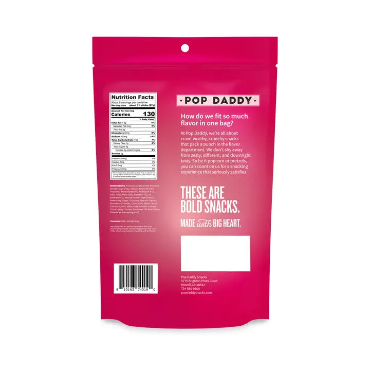Pop Daddy Snacks Berry Delicious Strawberry Shortcake Pretzels 7.5oz ππ₯¨