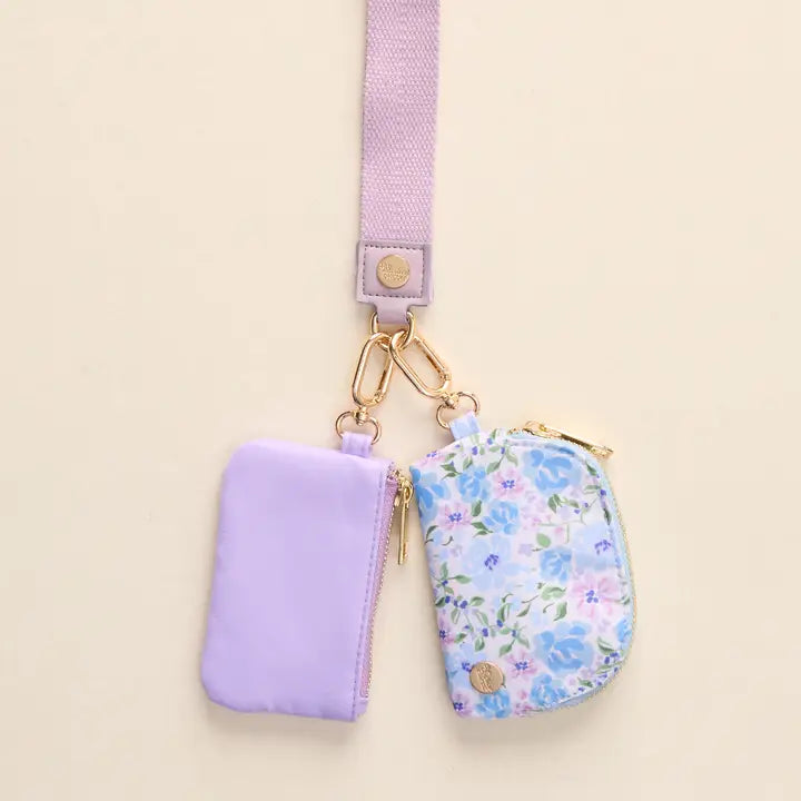 The Darling Effect Dynamic Duo Pouch Wristlet-Secret Garden Blue