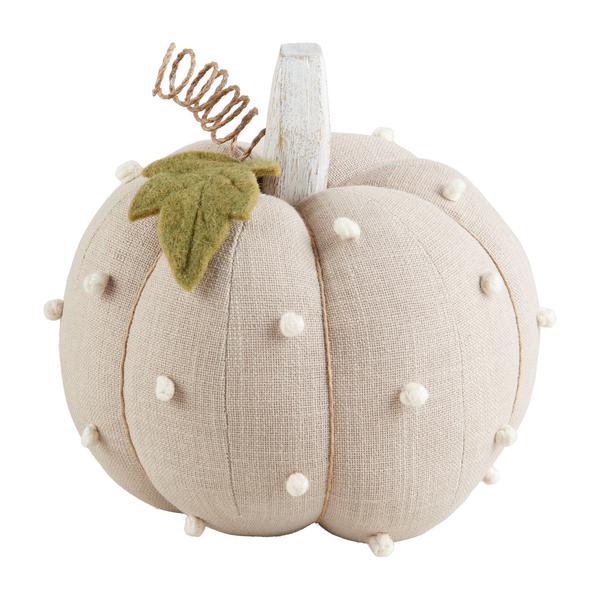 MUD PIE TAUPE FRENCH KNOT PUMPKIN