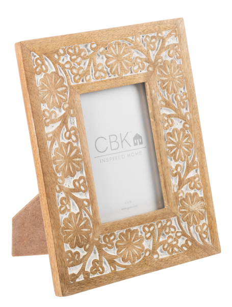 Carved Flower 4x6 Frame