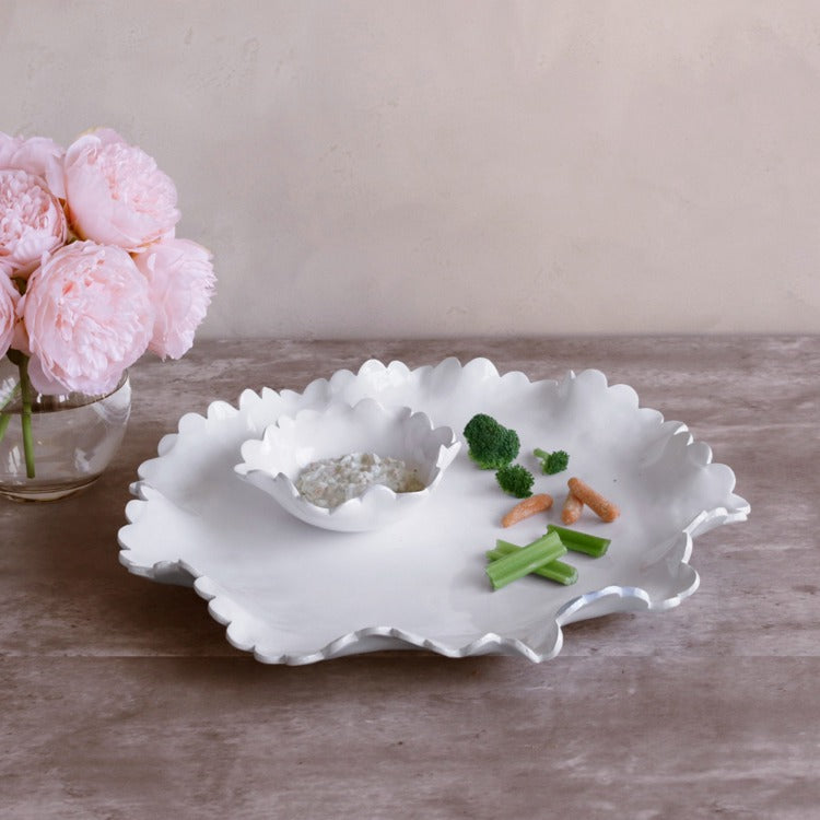 BEATRIZ BALL VIDA Colette Round Platter with Mini Dip Bowl (White)-3320