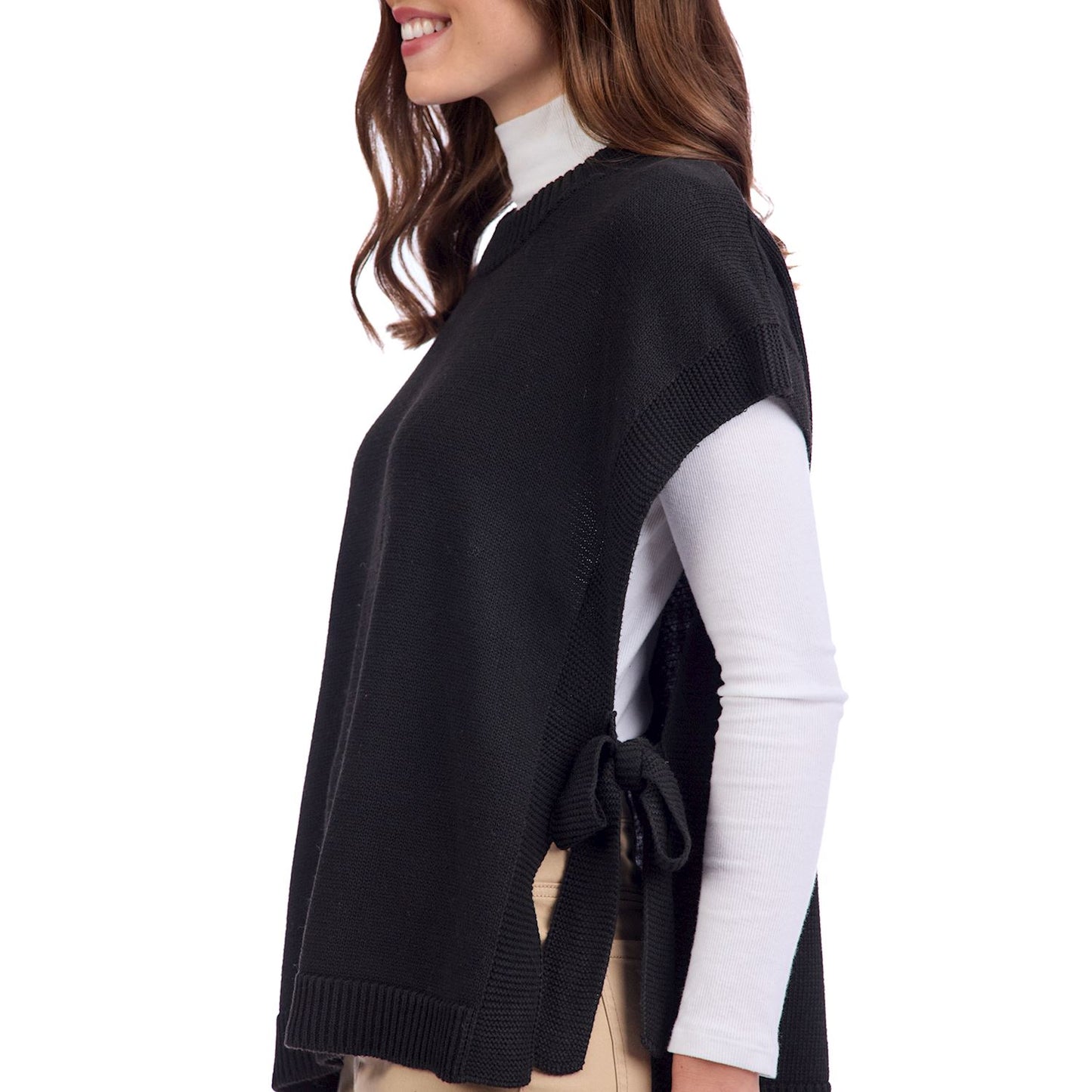MUD PIE TYE SWEATER VEST-BK