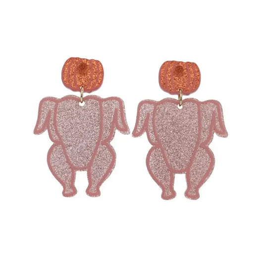 Jane Marie Turkey Earring with Pumpkin Post