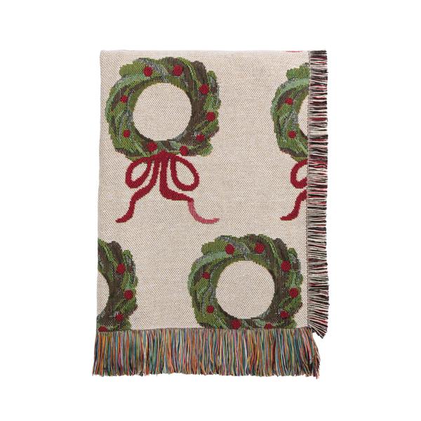 MUD PIE WREATH JACQUARD BLANKET