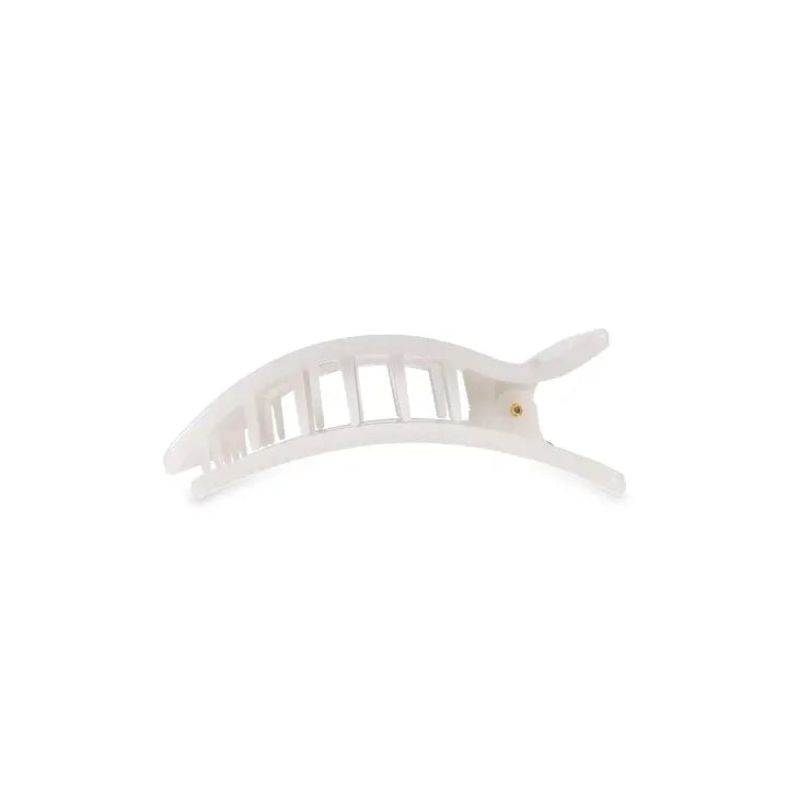 Teleties Flat Rectangle Hair Clip | Small | Coconut White