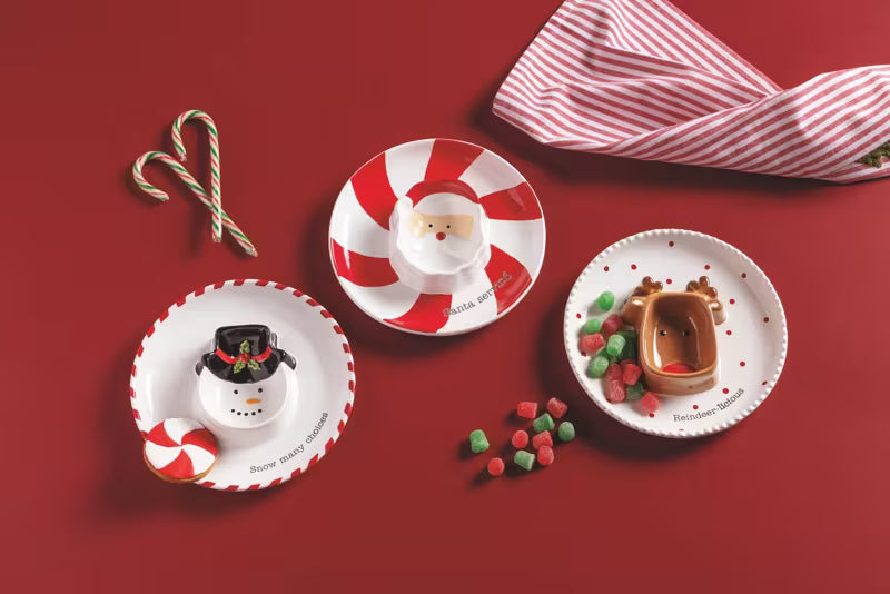 MUD PIE SANTA SECTIONED CHRISTMAS DISH