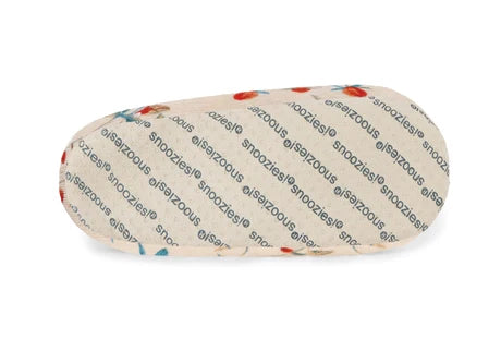 Snoozies! Womens Floral Corduroy Slipper With Memory Foam Sole Cream