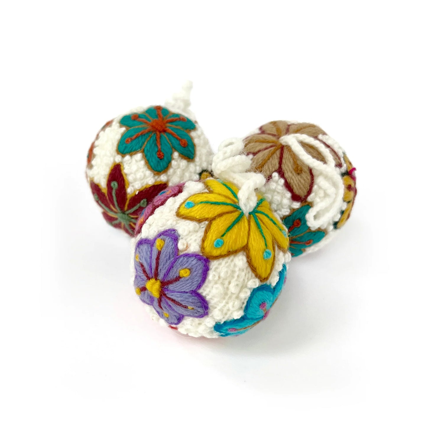 Ornaments 4 Orphans Embroidered Ball Ornament with French Knots