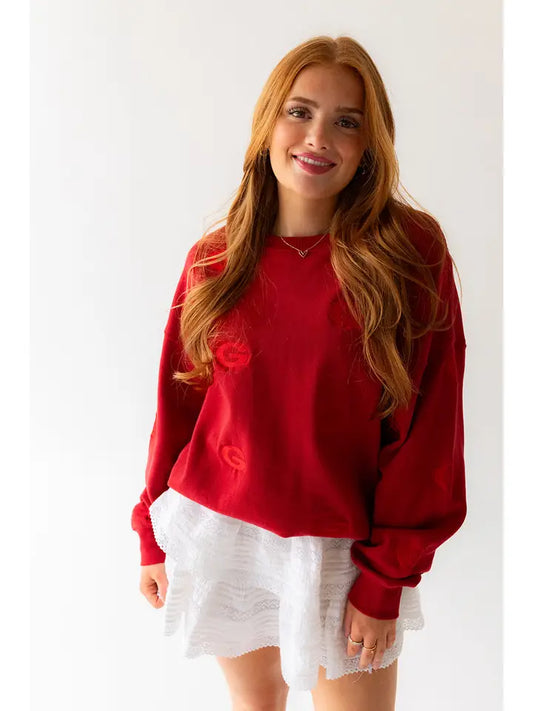 Gameday Social Apparel Co. Georgia Ritter Repeat Lantern Sleeve Crew