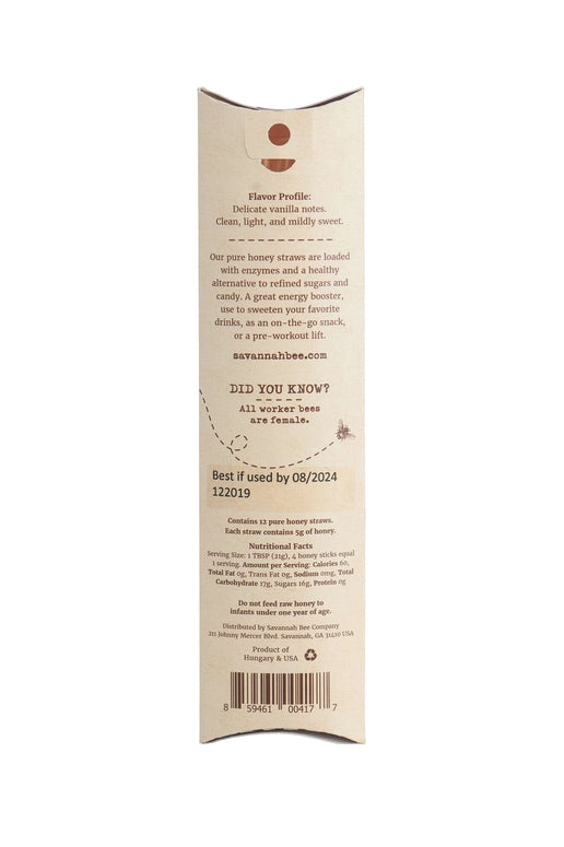 Savannah Bee Company Honey Straw