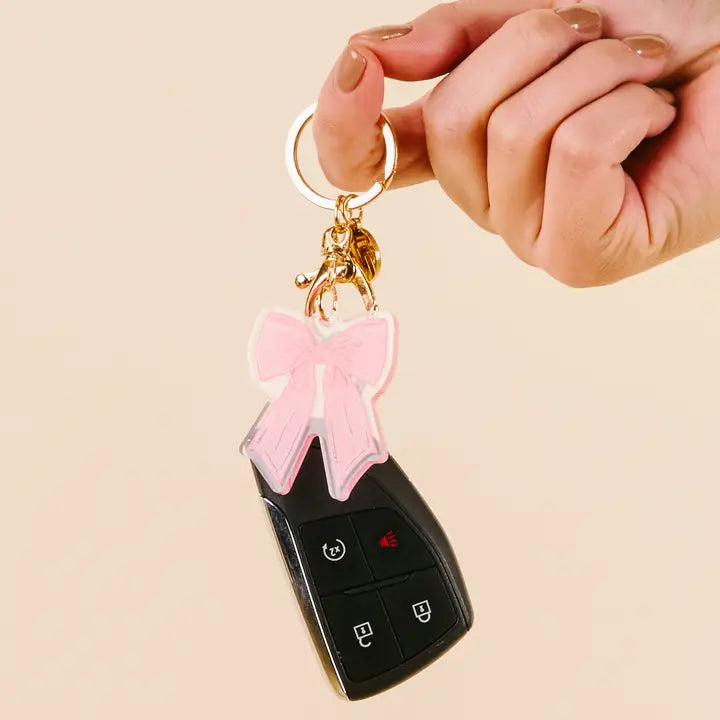 The Darling Effect Acrylic Keychain-Bow Pink