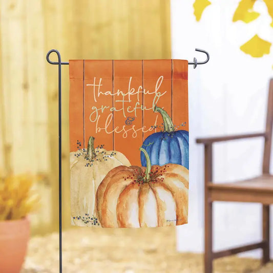 Evergreen Enterprises Thankful, Grateful, and Blessed Suede Garden Flags