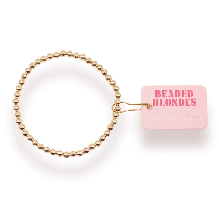 Beaded Blondes 4mm Gold Beaded Bracelet