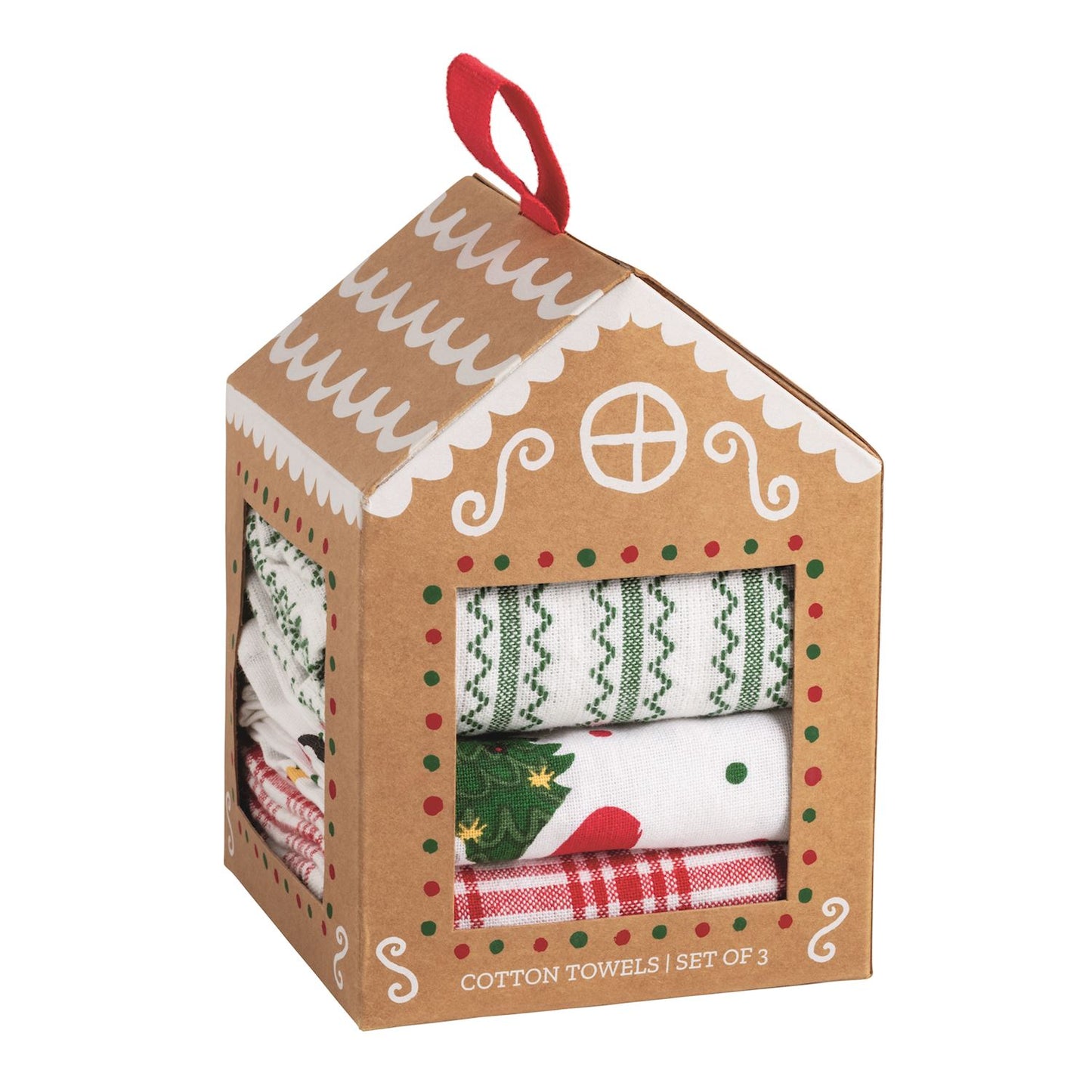 Mud Pie Santa In Sled Gingerbread House Towel Set