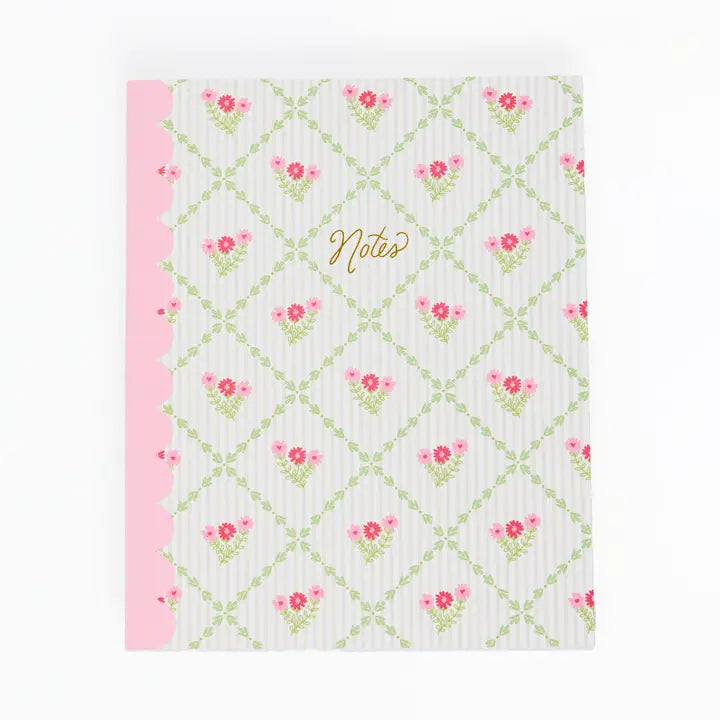 Mary Square Scallop Notebook | Cottage Trellis