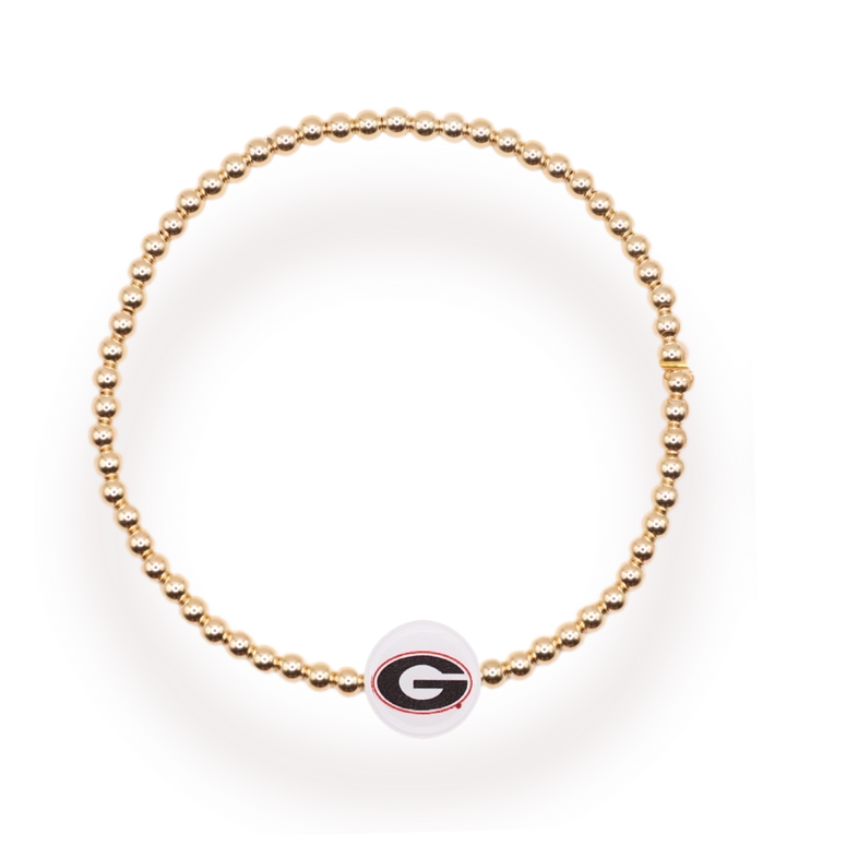 Beaded Blondes Georgia/Bulldogs Logo Bracelet