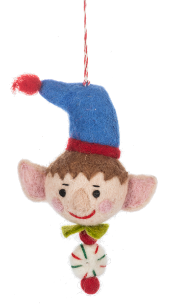 Ganz Handcrafted Elf Head Ornaments