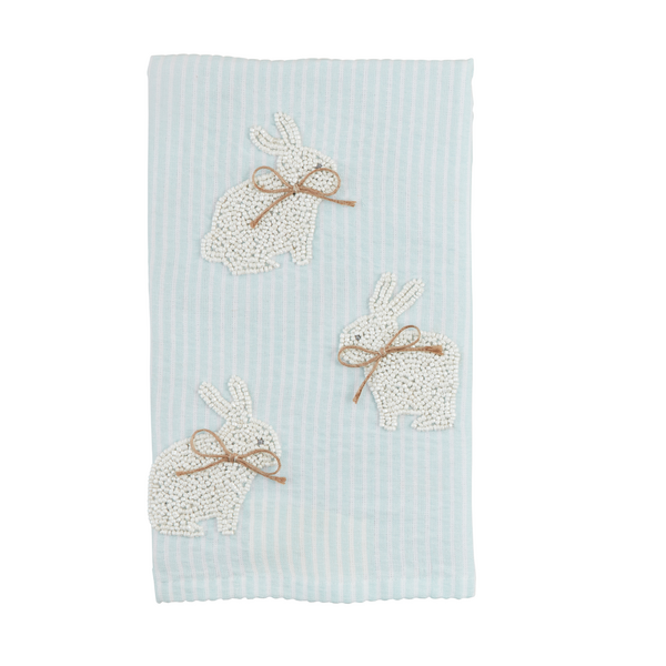MUD PIE BUNNY BEADED TOWEL