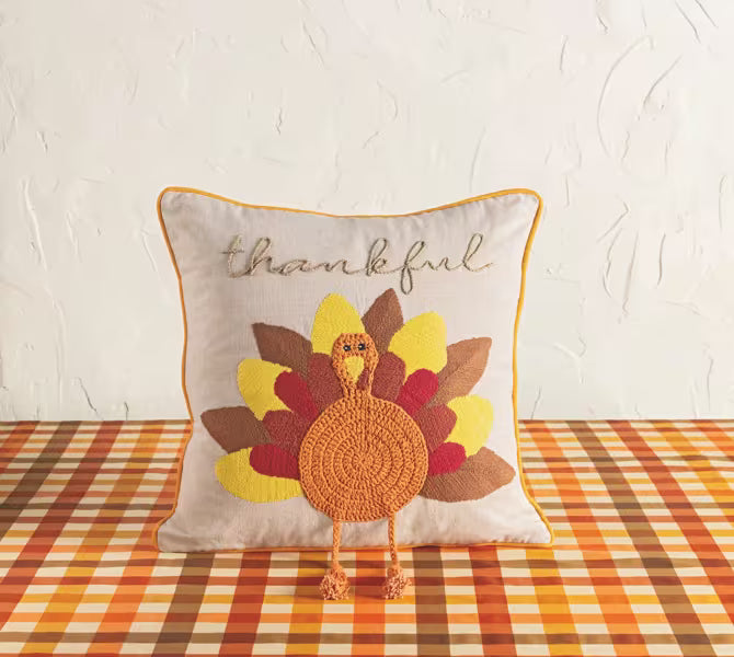 MUD PIE TURKEY DANGLE LEG PILLOW