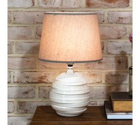 Pd HOME & GARDEN WHITE OFFSET STRIPE LAMP