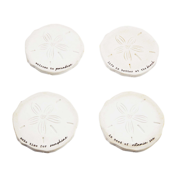 MUD PIE SAND DOLLAR COASTER SET