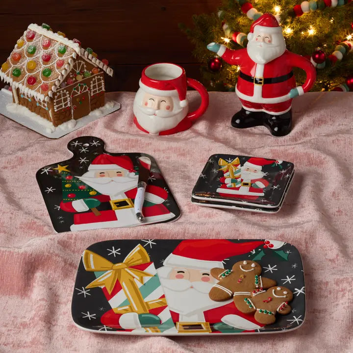 Certified International Christmas Whimsy Santa Rectangular Platter 14in X 10in