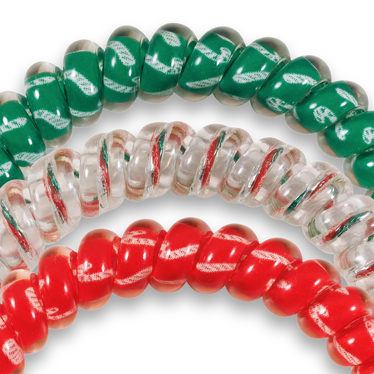 Teleties Spiral Hair Coils | Small | Hooked on Christmas Hair Ties