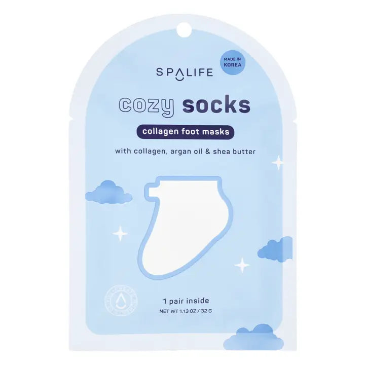 My Spa Life Christmas Holiday Cozy Socks Collagen Foot Masks - 1 Pair